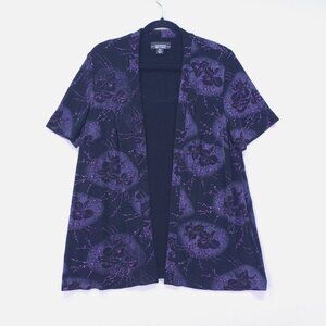 R&M Richards Women’s Size 16WP Blouse Vintage Black with Purple Glitter Accent